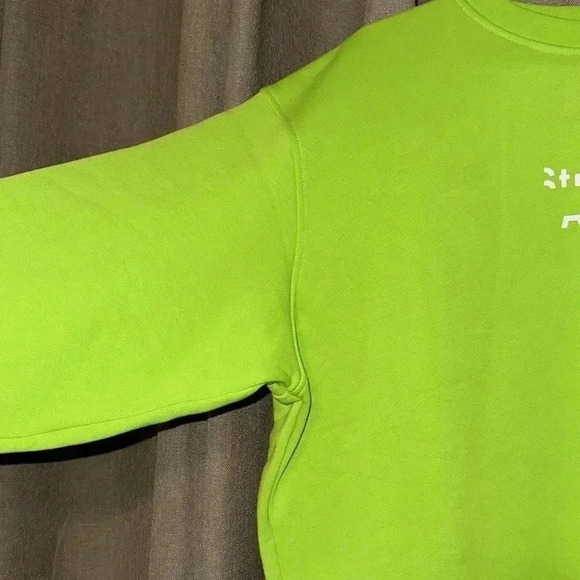 ACNE STUDIOS Auth LUX Nash Face Paint Neon Green Pullover Sweatshirt LS XS - Picture 5 of 11